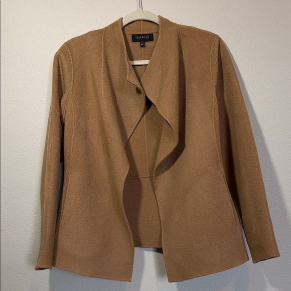 Talbots 90% Wool Women's Camel Open Front Blazer/Jacket, Size Large - Picture 2 of 9